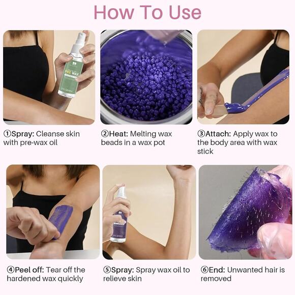 BLITZWAX Brazilian and Bikini Waxing Kit for Women, Hard Wax Warmer for Face, Le - Picture 5 of 6